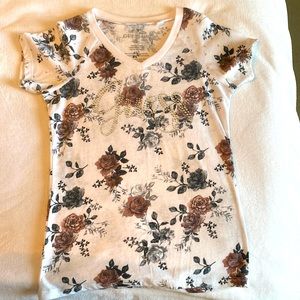 Kids guess floral v-neck top